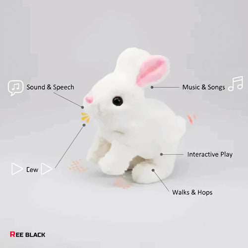 Bunny Bloom™ Walking Hopping Rabbit Toy - Interactive Musical Plush Bunny with Sound for Kids